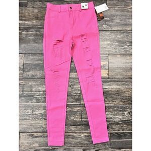 Holic Jeans Pink Distressed Skinny Size‎ M Stretchy NWT